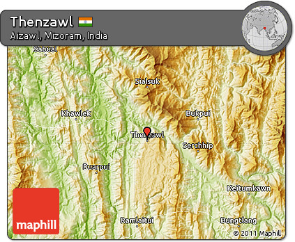 Physical Map of Thenzawl