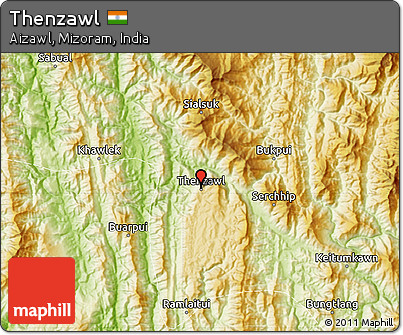 Physical Map of Thenzawl