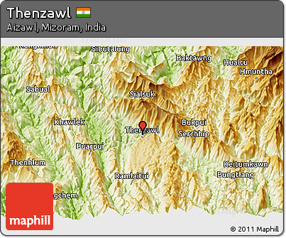 Physical Panoramic Map of Thenzawl