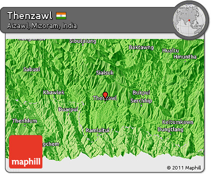 Political Panoramic Map of Thenzawl
