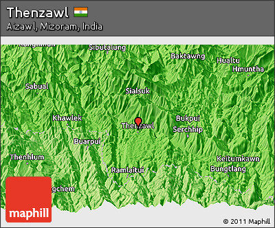Political Panoramic Map of Thenzawl