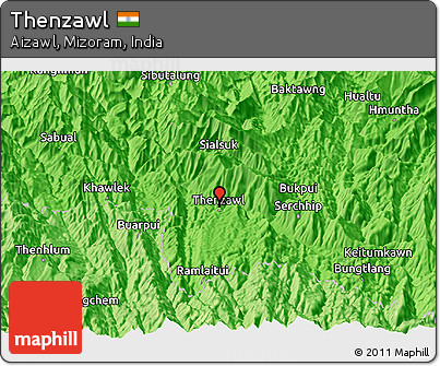 Political Panoramic Map of Thenzawl