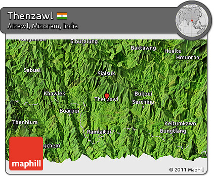 Satellite Panoramic Map of Thenzawl
