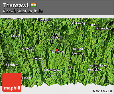 Satellite Panoramic Map of Thenzawl