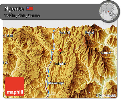 Physical 3D Map of Ngente