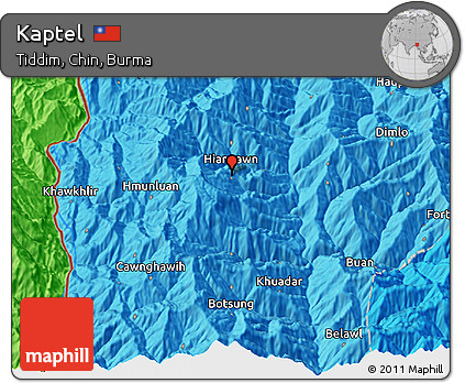 Political 3D Map of Kaptel