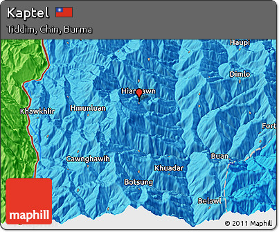Political 3D Map of Kaptel