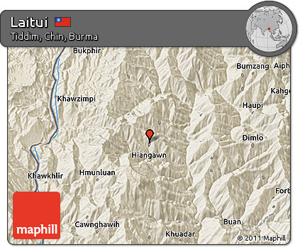 Shaded Relief 3D Map of Laitui
