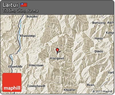 Shaded Relief 3D Map of Laitui