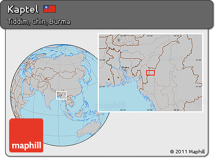 Gray Location Map of Kaptel