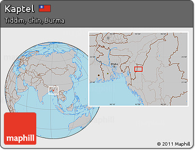 Gray Location Map of Kaptel