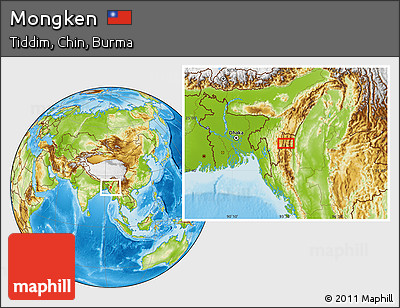 Physical Location Map of Mongken