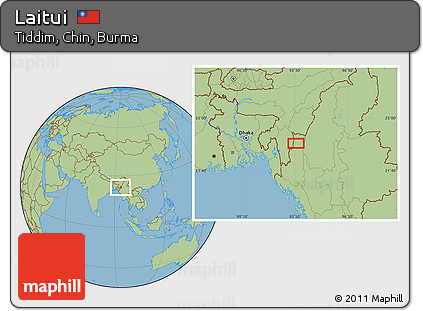 Savanna Style Location Map of Laitui