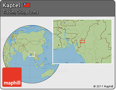 Savanna Style Location Map of Kaptel