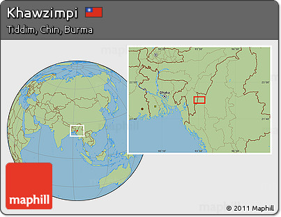 Savanna Style Location Map of Khawzimpi