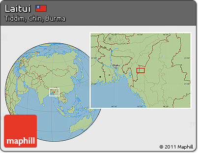 Savanna Style Location Map of Laitui