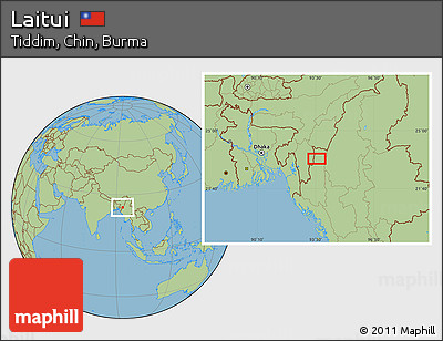 Savanna Style Location Map of Laitui