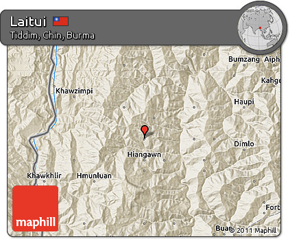 Shaded Relief Map of Laitui