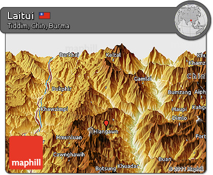 Physical Panoramic Map of Laitui