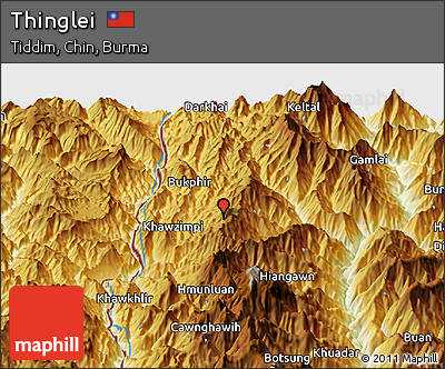Physical Panoramic Map of Thinglei