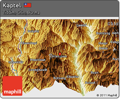 Physical Panoramic Map of Kaptel
