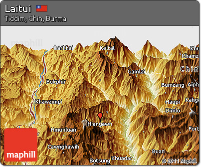 Physical Panoramic Map of Laitui