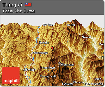 Physical Panoramic Map of Thinglei