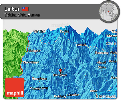 Political Panoramic Map of Laitui