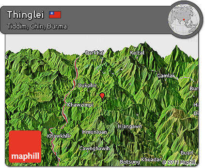 Satellite Panoramic Map of Thinglei
