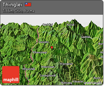 Satellite Panoramic Map of Thinglei