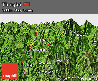 Satellite Panoramic Map of Thinglei
