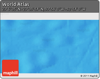 Physical 3D Map of the Area around 23° 23' 16" N, 93° 25' 30" W