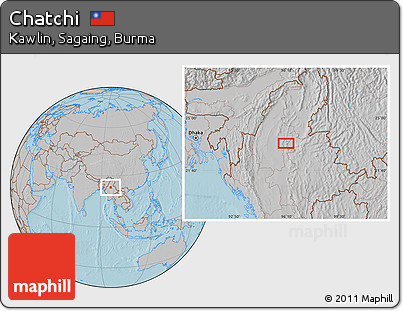 Gray Location Map of Chatchi, hill shading