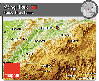 Physical 3D Map of Möng Hkak