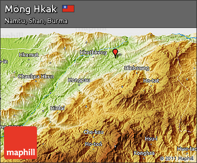 Physical 3D Map of Möng Hkak
