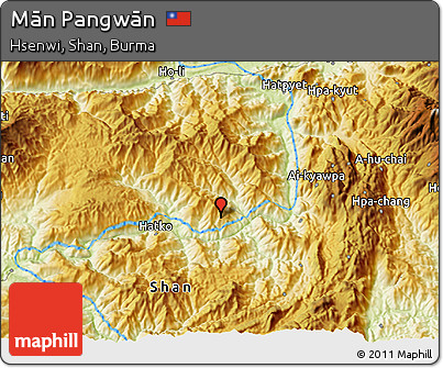 Physical 3D Map of Mān Pangwān