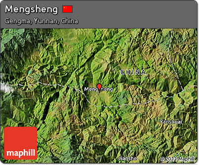 Satellite 3D Map of Mengsheng