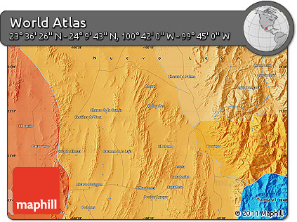 Political Map of the Area around 23° 53' 5" N, 100° 13' 29" W