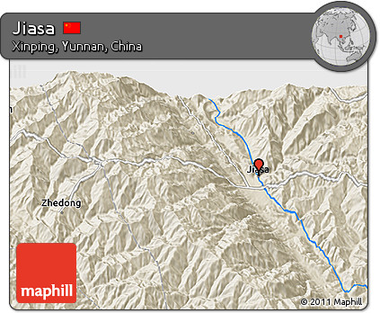 Shaded Relief 3D Map of Jiasa