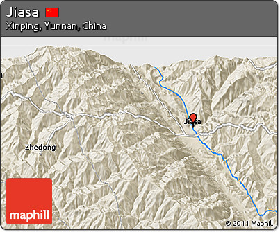 Shaded Relief 3D Map of Jiasa