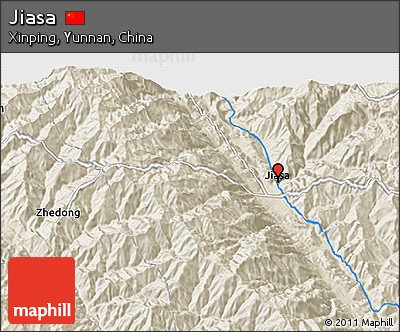 Shaded Relief 3D Map of Jiasa