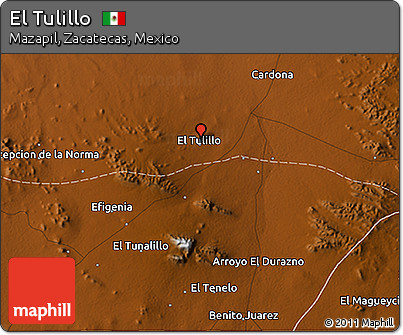 Physical 3D Map of El Tulillo