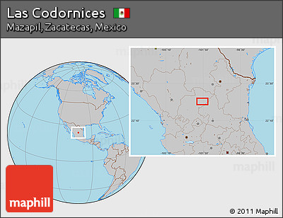 Gray Location Map of Las Codornices