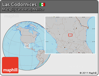 Gray Location Map of Las Codornices