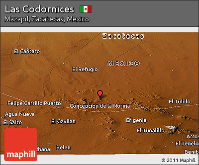 Physical Panoramic Map of Las Codornices