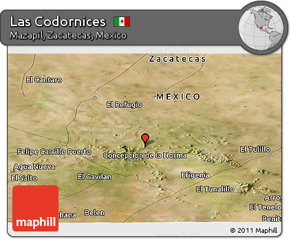 Satellite Panoramic Map of Las Codornices