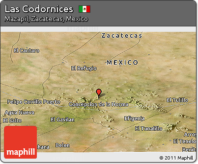 Satellite Panoramic Map of Las Codornices