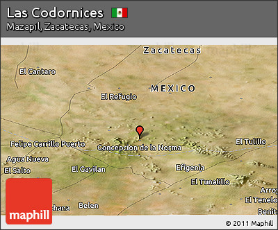 Satellite Panoramic Map of Las Codornices