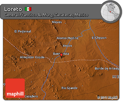 Physical 3D Map of Loreto