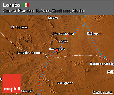 Physical 3D Map of Loreto